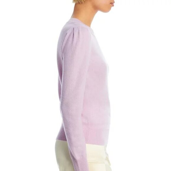 Aqua Cashmere Light Purple Puff Sleeve Crewneck Sweater Size M NWT - Picture 5 of 11